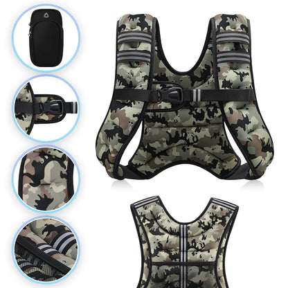 【Summersale】Zelus Weighted Vests,6/8/12/16/20/25/30Lb Rucking Vest with Detachable Phone Pouch&Reflective Stripes&Adjustable Straps|Exercise Equipment & Workout Enhancer for Motivational Walking,Strength Training,Running #Tiktokshopdealsforyoudays