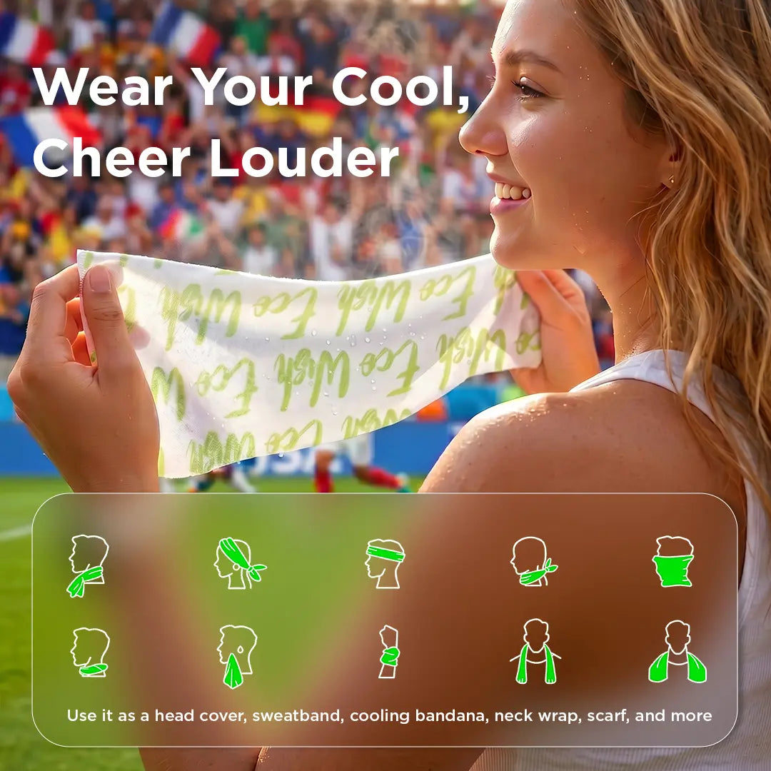 【Match Day Essential】Coolrush Towel –Instant Cold Neck Wrap for Soccer & Sports Fans, Long Lasting Cooling for Hot Match Days, Yoga, Sport ,Running ,Gym ,Workout ,Camping ,Fitness ,Workout & More Activities