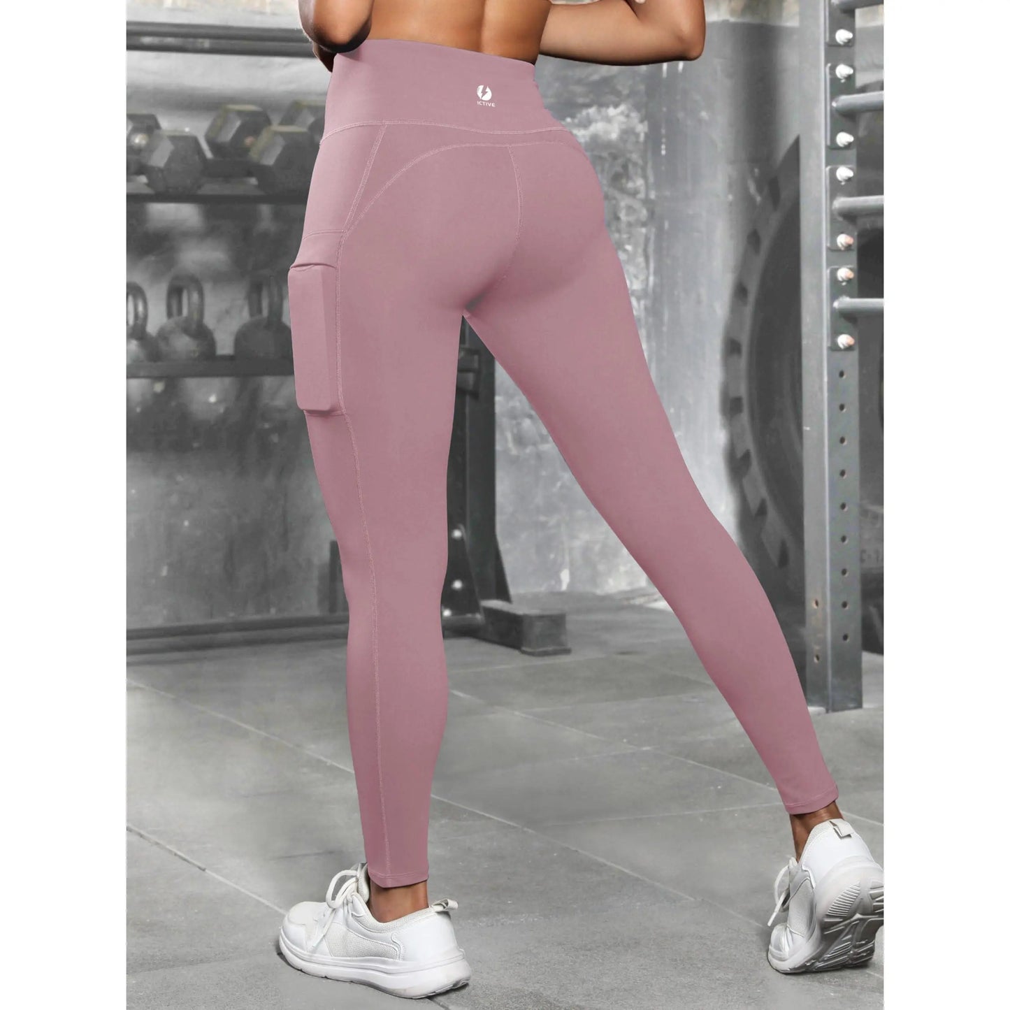 ICTIVE High Rise Leggings for Women, Tight-Fit Athleisure Wear with Pockets for Womens Fitness & Yoga Workouts, Gymwear Activewear, Gym Yoga Clothing