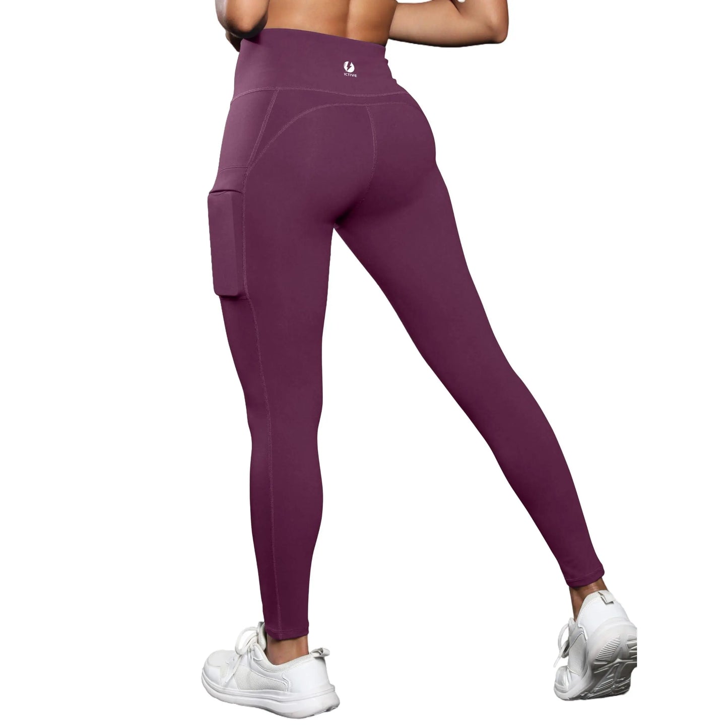 ICTIVE High Rise Leggings for Women, Tight-Fit Athleisure Wear with Pockets for Womens Fitness & Yoga Workouts, Gymwear Activewear, Gym Yoga Clothing