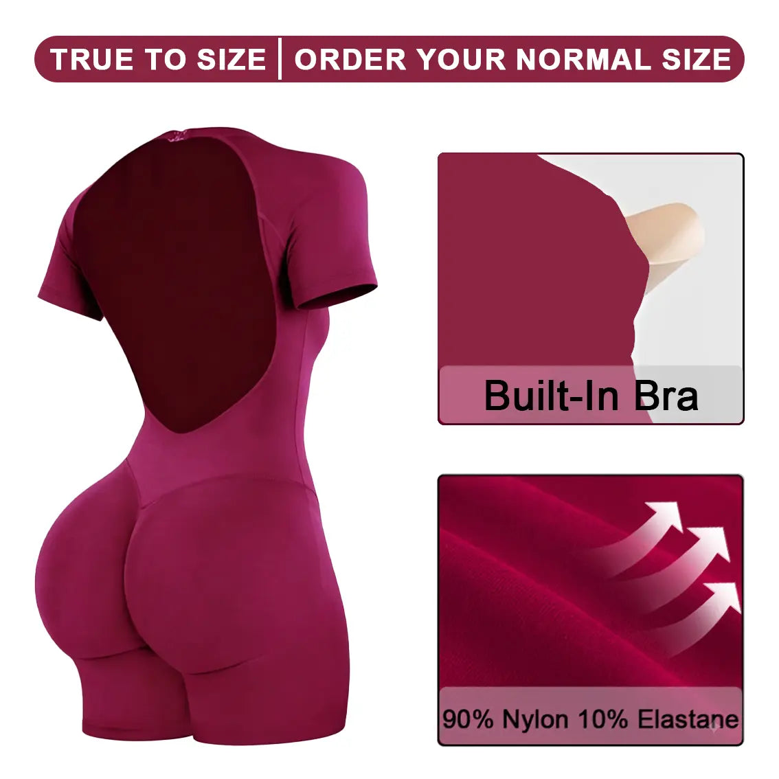 [SIZE up 1] HALO Impact Short Sleeve One Piece Women'S Seamless Workout Unitard Tummy Control Butt Lifting Short Sleeve Yoga Romper [STRONG COMPRESSED]