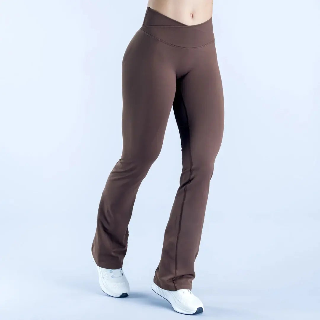 <WITH LOGO> DFYNE Vision Flares Regular Length - Women Flare Leggings Yoga Workout Gym Fitness Activewear Daily Wear