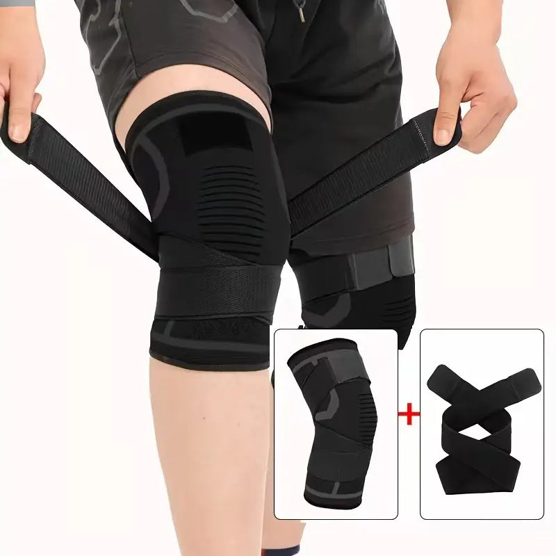 Knee Brace with Adjustable Strap (2 Pack) - Compression Knee Sleeve for Men and Women, Joint Support for Arthritis, ACL & Knee Pain Relief