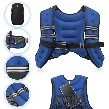 【Summersale】Zelus Weighted Vests,6/8/12/16/20/25/30Lb Rucking Vest with Detachable Phone Pouch&Reflective Stripes&Adjustable Straps|Exercise Equipment & Workout Enhancer for Motivational Walking,Strength Training,Running #Tiktokshopdealsforyoudays