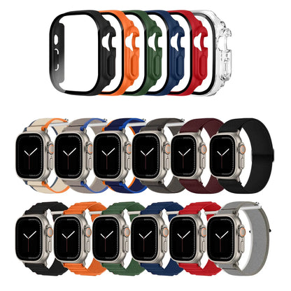 12 +6Pack Nylon Sport Loop Straps with Protective Case Alpine Loop Band Compatible with Apple Watch Band Ultra 49Mm Ultra 2 Wearable Smart Watch Accessory Smartwatch Replacement Straps