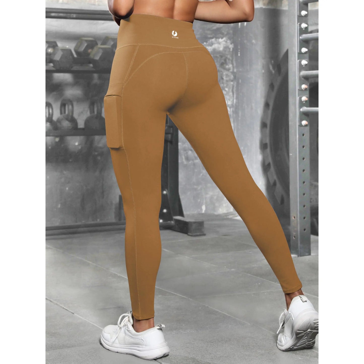 ICTIVE High Rise Leggings for Women, Tight-Fit Athleisure Wear with Pockets for Womens Fitness & Yoga Workouts, Gymwear Activewear, Gym Yoga Clothing