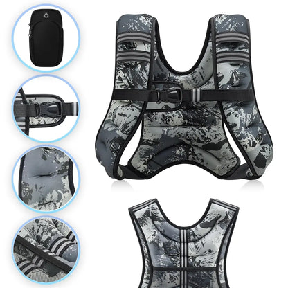 【Summersale】Zelus Weighted Vests,6/8/12/16/20/25/30Lb Rucking Vest with Detachable Phone Pouch&Reflective Stripes&Adjustable Straps|Exercise Equipment & Workout Enhancer for Motivational Walking,Strength Training,Running #Tiktokshopdealsforyoudays
