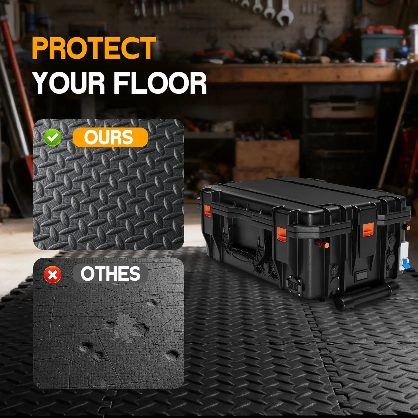 Puzzle Exercise Mat ½ In, EVA Interlocking Foam Floor Tiles for Home Gym, Mat for Home Workout Equipment, Floor Padding for Kidds, Black, 20 in X 20 in X ½ In, 6/12/24 Tiles