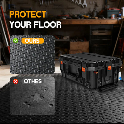 Puzzle Exercise Mat ½ In, EVA Interlocking Foam Floor Tiles for Home Gym, Mat for Home Workout Equipment, Floor Padding for Kidds, Black, 20 in X 20 in X ½ In, 6/12/24 Tiles