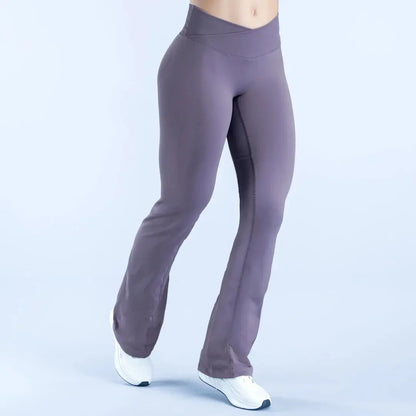 <WITH LOGO> DFYNE Vision Flares Regular Length - Women Flare Leggings Yoga Workout Gym Fitness Activewear Daily Wear