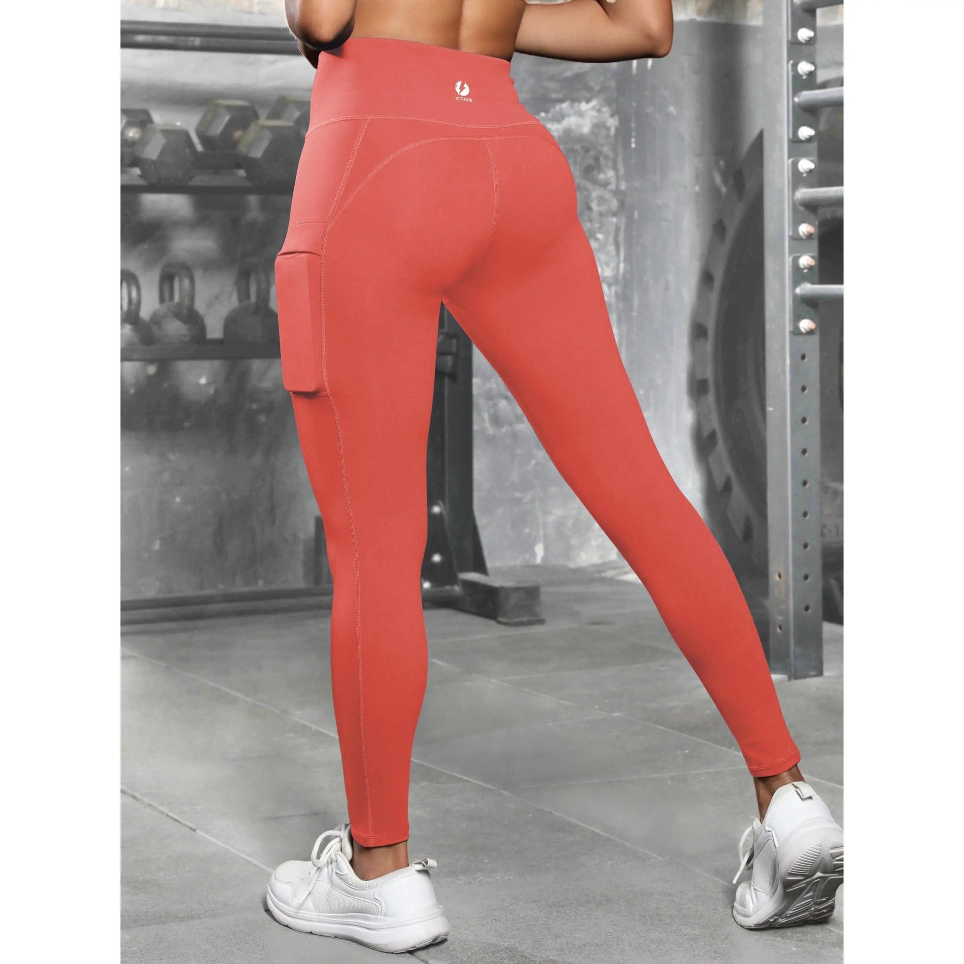 ICTIVE High Rise Leggings for Women, Tight-Fit Athleisure Wear with Pockets for Womens Fitness & Yoga Workouts, Gymwear Activewear, Gym Yoga Clothing