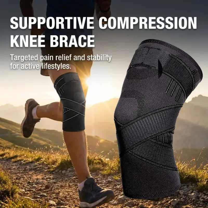 Knee Brace with Adjustable Strap (2 Pack) - Compression Knee Sleeve for Men and Women, Joint Support for Arthritis, ACL & Knee Pain Relief