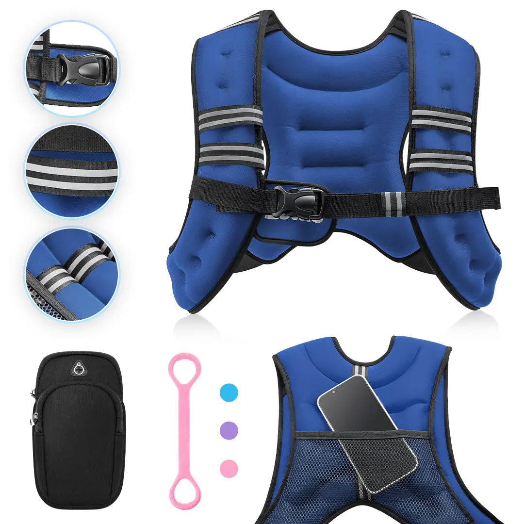 【Summersale】Zelus Weighted Vests,6/8/12/16/20/25/30Lb Rucking Vest with Detachable Phone Pouch&Reflective Stripes&Adjustable Straps|Exercise Equipment & Workout Enhancer for Motivational Walking,Strength Training,Running #Tiktokshopdealsforyoudays