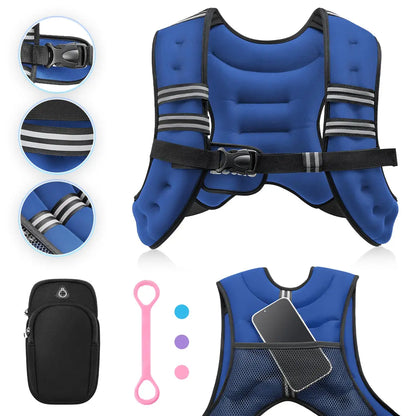 【Summersale】Zelus Weighted Vests,6/8/12/16/20/25/30Lb Rucking Vest with Detachable Phone Pouch&Reflective Stripes&Adjustable Straps|Exercise Equipment & Workout Enhancer for Motivational Walking,Strength Training,Running #Tiktokshopdealsforyoudays