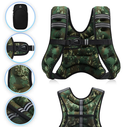 【Summersale】Zelus Weighted Vests,6/8/12/16/20/25/30Lb Rucking Vest with Detachable Phone Pouch&Reflective Stripes&Adjustable Straps|Exercise Equipment & Workout Enhancer for Motivational Walking,Strength Training,Running #Tiktokshopdealsforyoudays