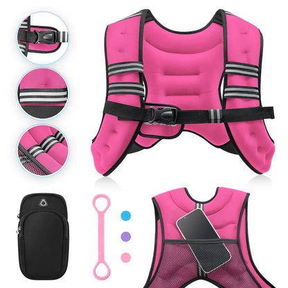 【Summersale】Zelus Weighted Vests,6/8/12/16/20/25/30Lb Rucking Vest with Detachable Phone Pouch&Reflective Stripes&Adjustable Straps|Exercise Equipment & Workout Enhancer for Motivational Walking,Strength Training,Running #Tiktokshopdealsforyoudays