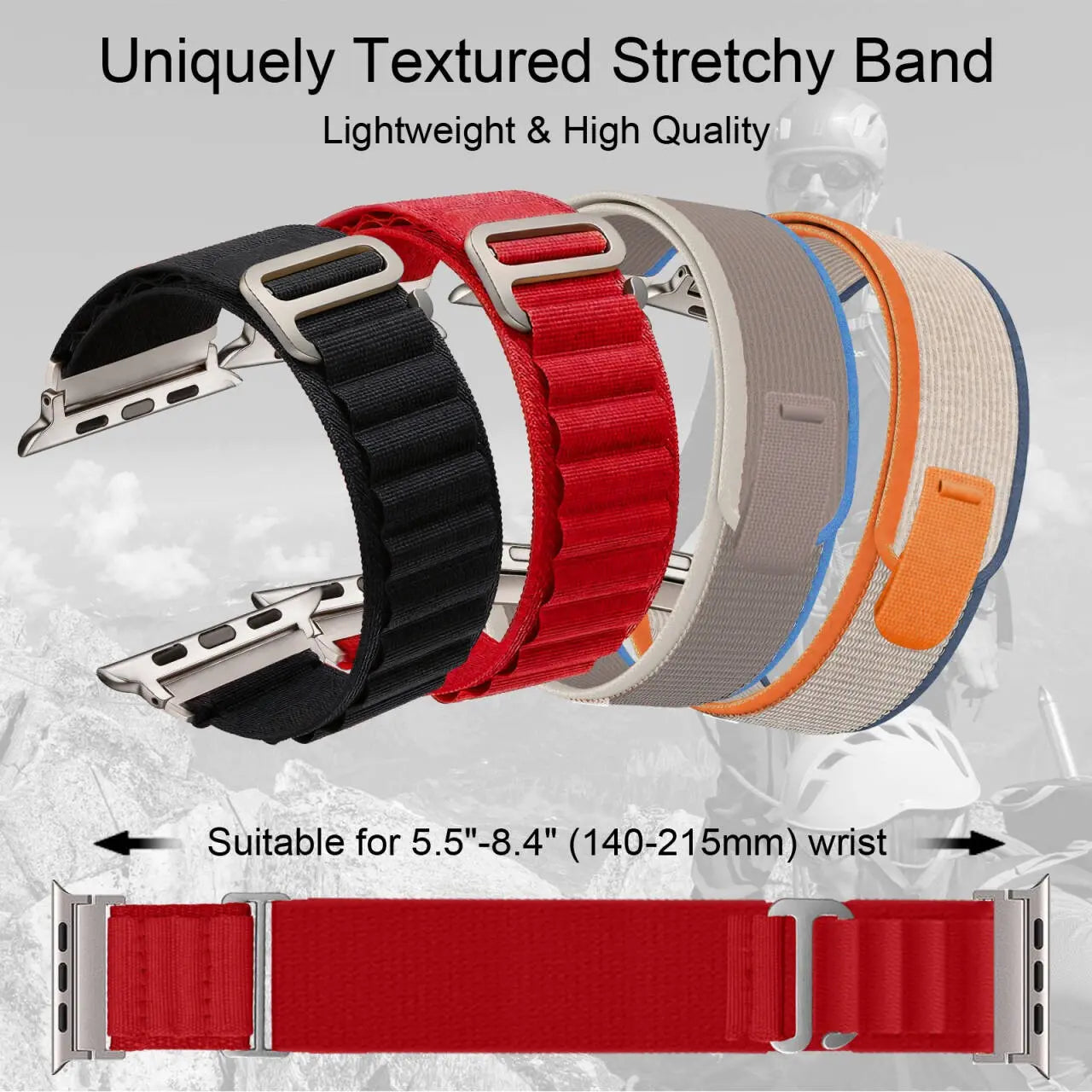 12 +6Pack Nylon Sport Loop Straps with Protective Case Alpine Loop Band Compatible with Apple Watch Band Ultra 49Mm Ultra 2 Wearable Smart Watch Accessory Smartwatch Replacement Straps