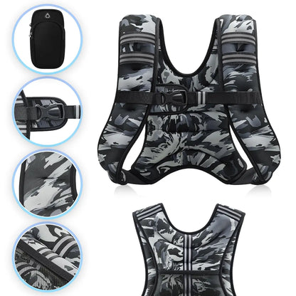 【Summersale】Zelus Weighted Vests,6/8/12/16/20/25/30Lb Rucking Vest with Detachable Phone Pouch&Reflective Stripes&Adjustable Straps|Exercise Equipment & Workout Enhancer for Motivational Walking,Strength Training,Running #Tiktokshopdealsforyoudays