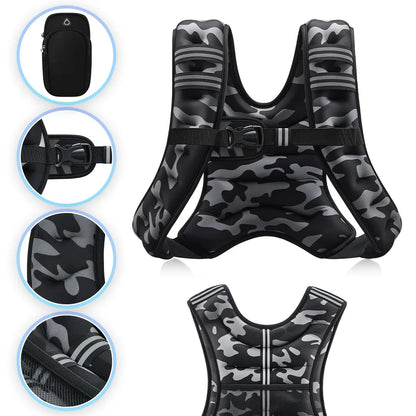 【Summersale】Zelus Weighted Vests,6/8/12/16/20/25/30Lb Rucking Vest with Detachable Phone Pouch&Reflective Stripes&Adjustable Straps|Exercise Equipment & Workout Enhancer for Motivational Walking,Strength Training,Running #Tiktokshopdealsforyoudays